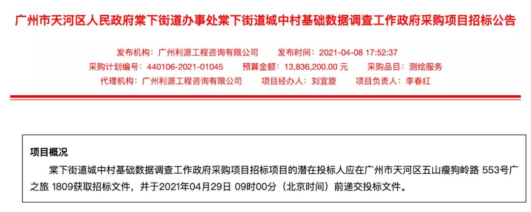 棠下村所在片區承擔著商業辦公功能